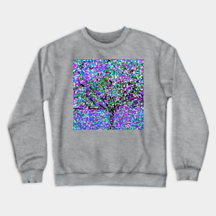 Tree Abstract Purple,Pink,Blue,White Oil Painting Crewneck Sweatshirt